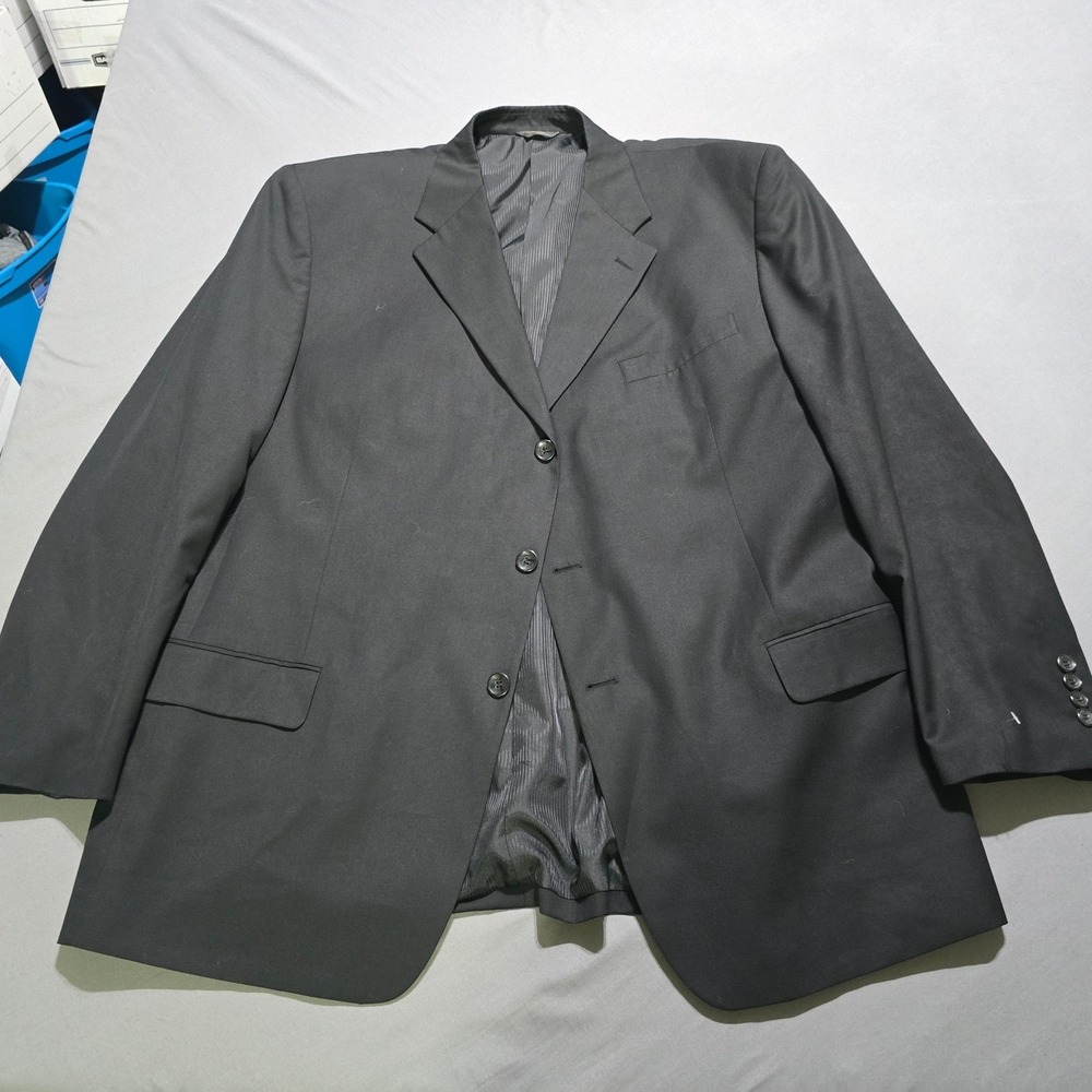 Martino Uomo Modo Blazer Jacket Mens 50R Black 3 Button Twill Lined Professional